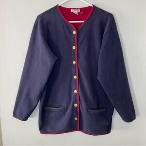 Talbots Vintage Colorblock Collarless Jacket Size L